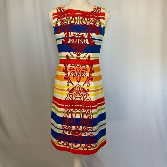 Anthropologie Tabitha Rainbow Dress Retro
Embroidered Striped Shift Women’s 2 - Picture 1 of 13